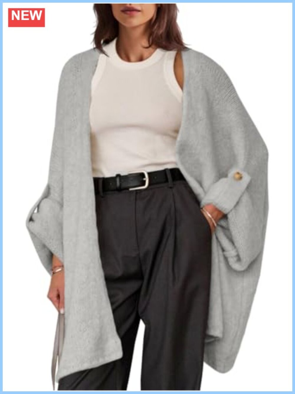Oversized Long Cardigan Sweater: Chunky Knit Open Front Fall Coat